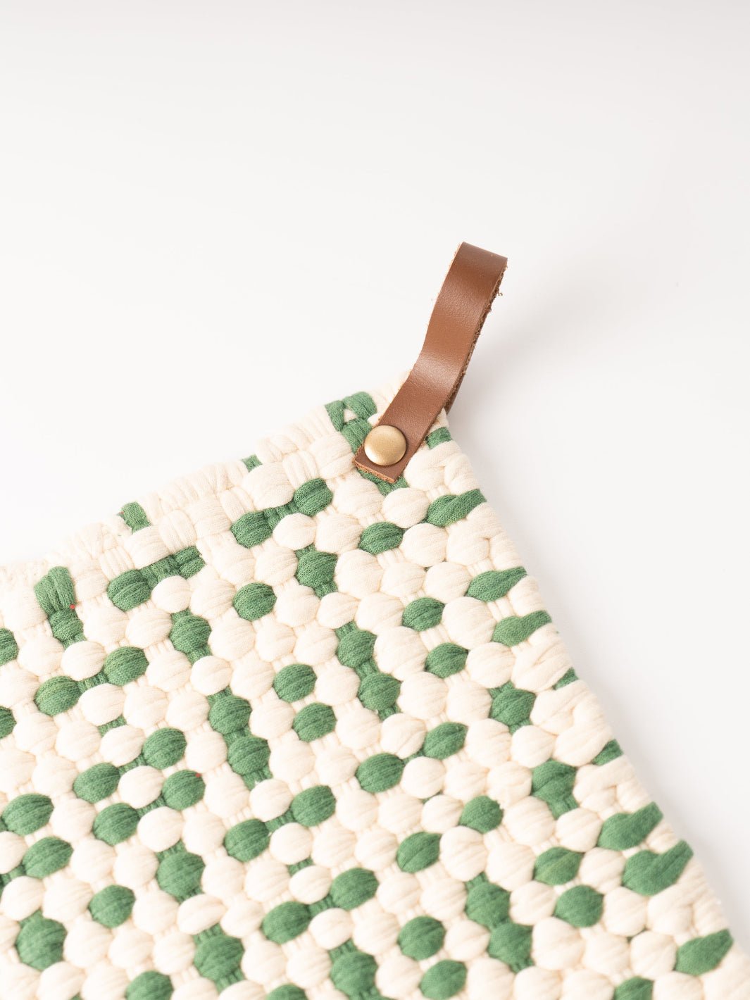 Green + White Crocheted Pot Holder - Heyday