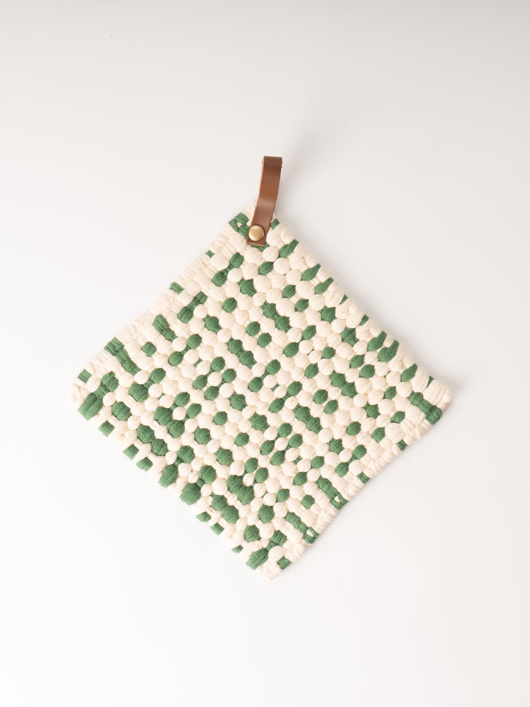 Green + White Crocheted Pot Holder - Heyday