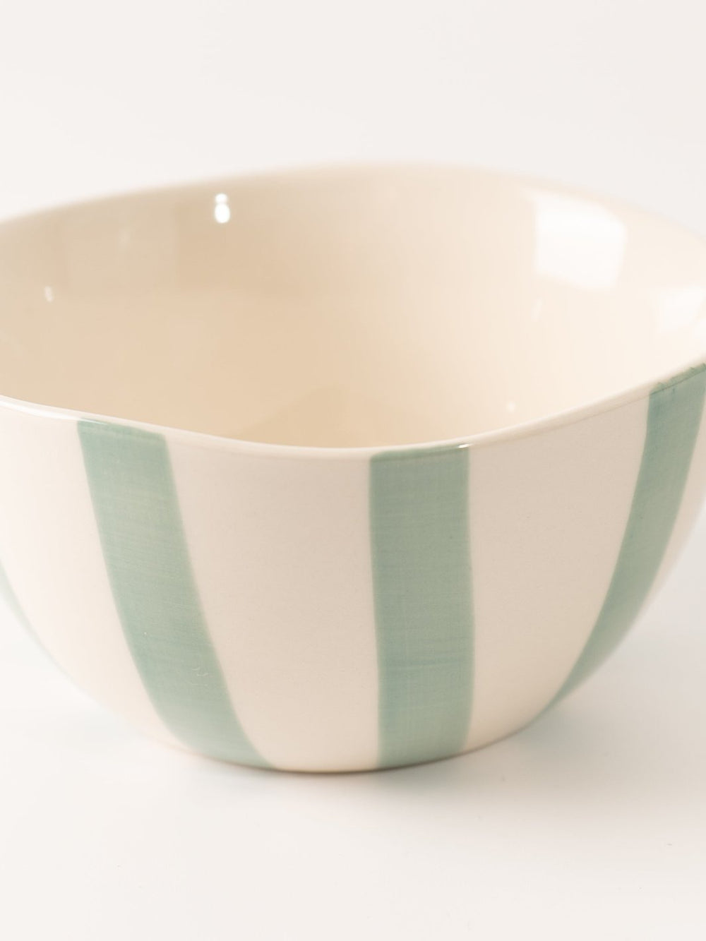 Hand - Painted Aqua Stripe Bowl - Heyday