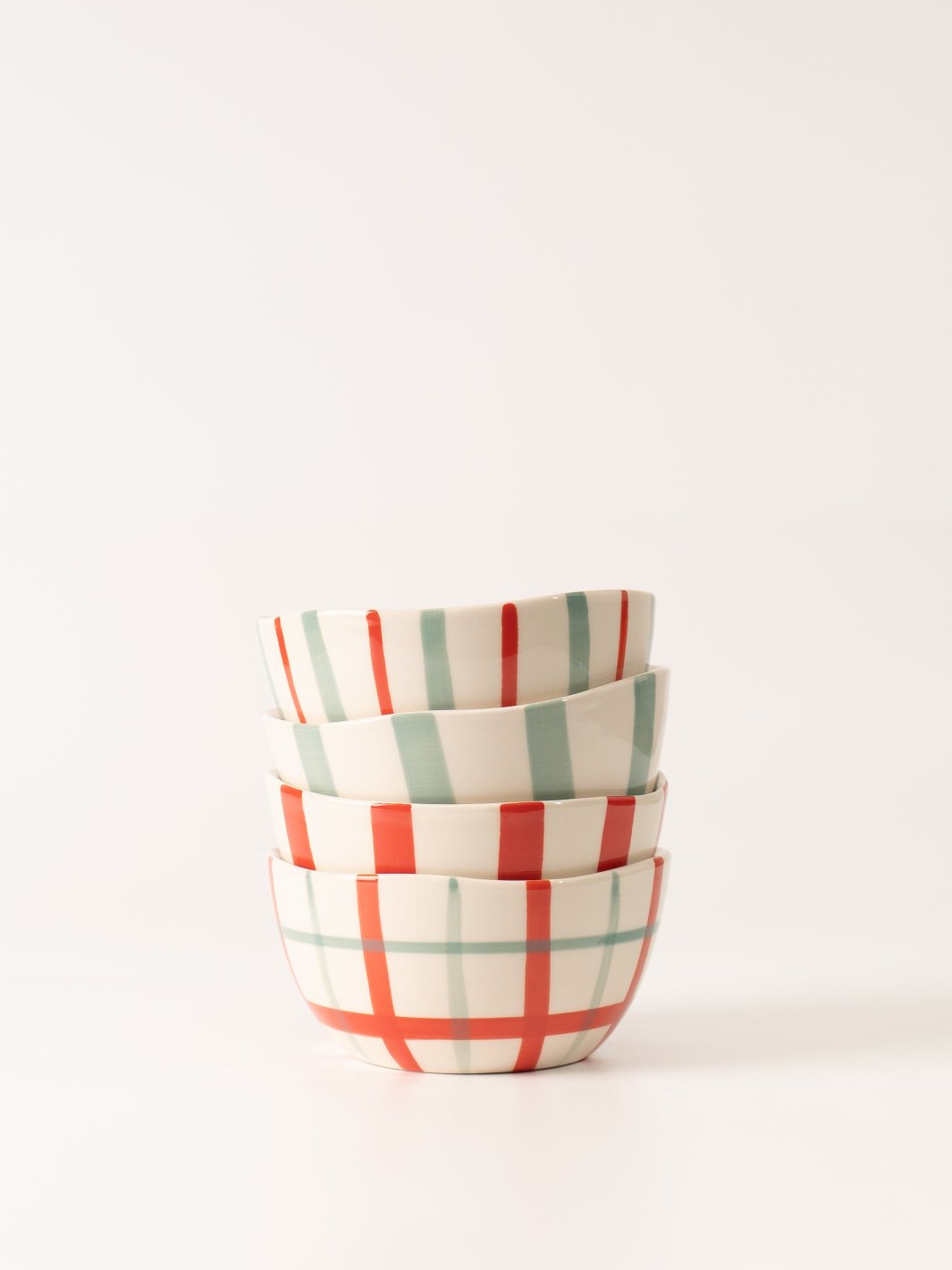 Hand - Painted Aqua Stripe Bowl - Heyday