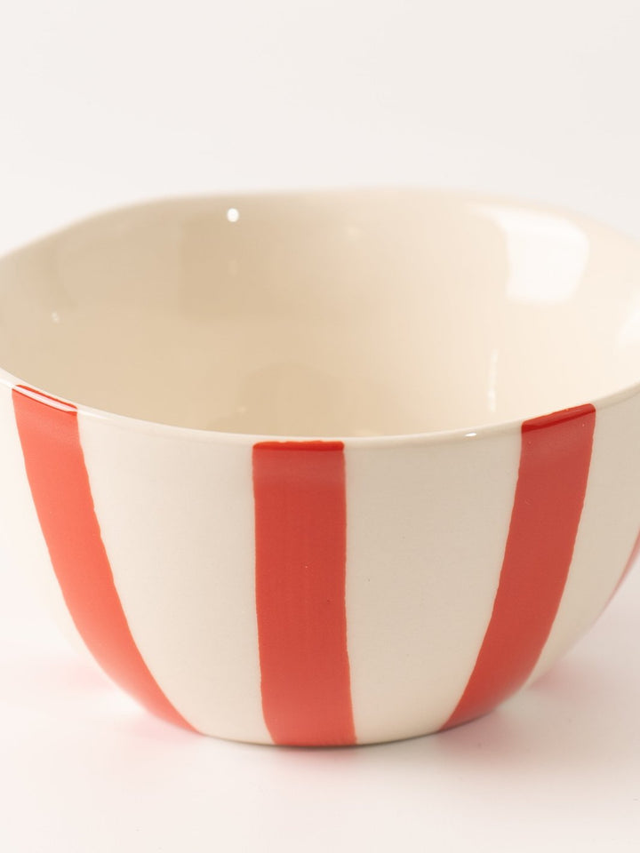 Hand - Painted Red Stripe Bowl - Heyday