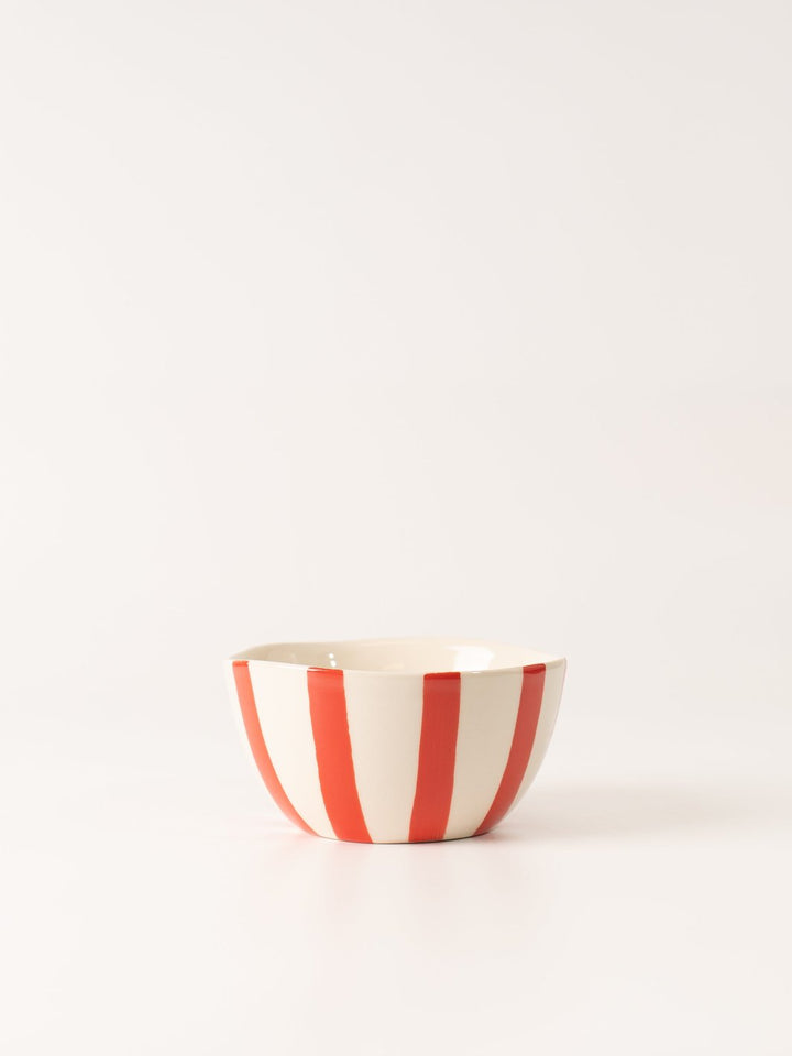 Hand - Painted Red Stripe Bowl - Heyday