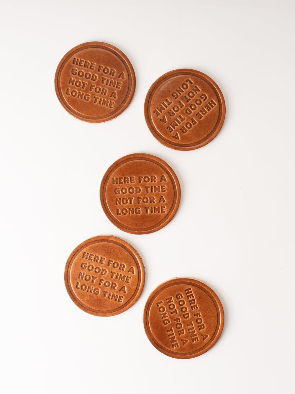 Here For A Good Time Leather Coaster - Heyday