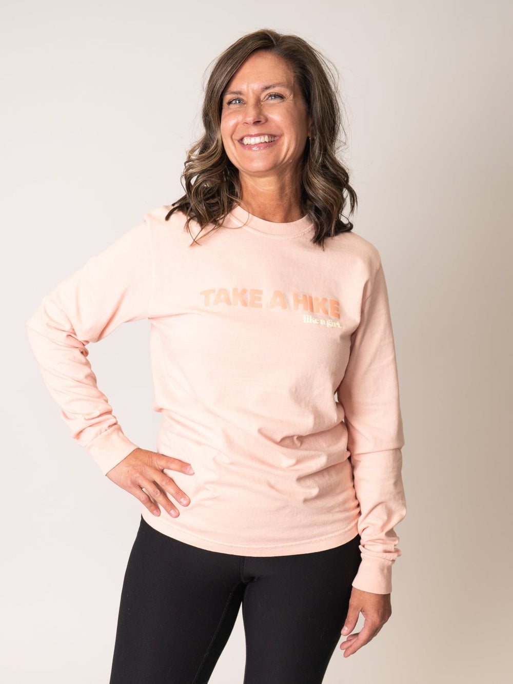 Hike Like a Girl™ Peach Take a Hike Long Sleeve Tee - Heyday