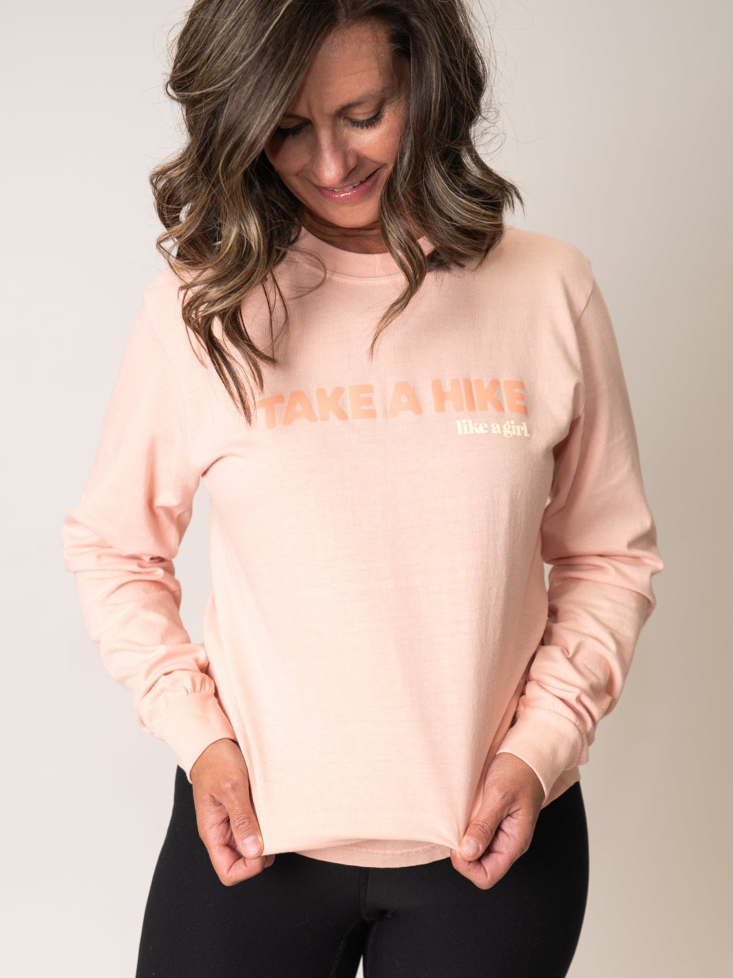 Hike Like a Girl™ Peach Take a Hike Long Sleeve Tee - Heyday