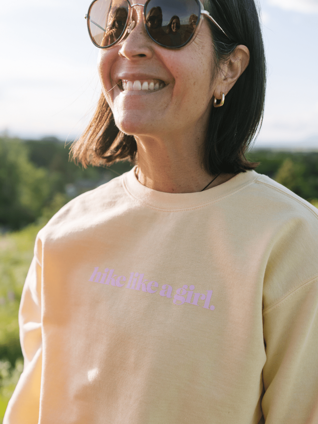 Hike Like a Girl™ Women's Butter Yellow Crewneck Sweatshirt - Heyday