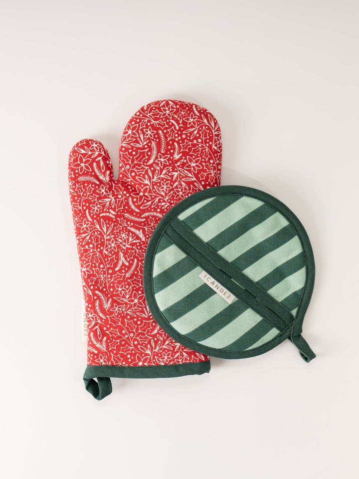 Holiday Floral Mitten & Pot Holder Set - Heyday