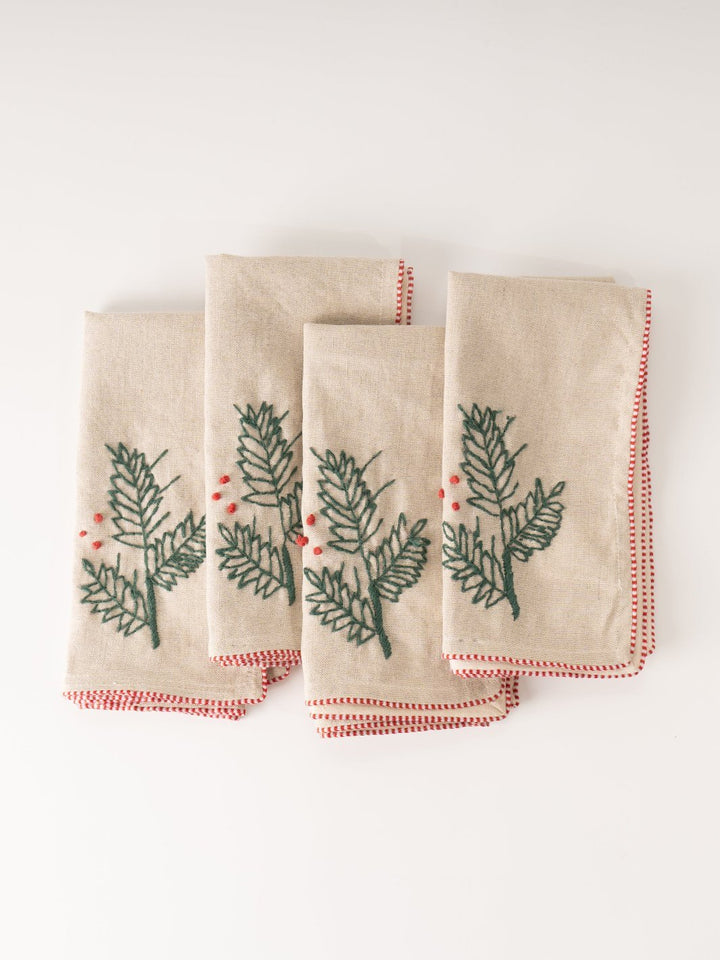 Holly French Knot Cotton Napkins - Heyday