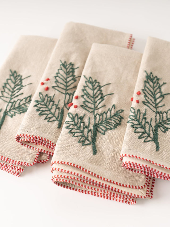 Holly French Knot Cotton Napkins - Heyday