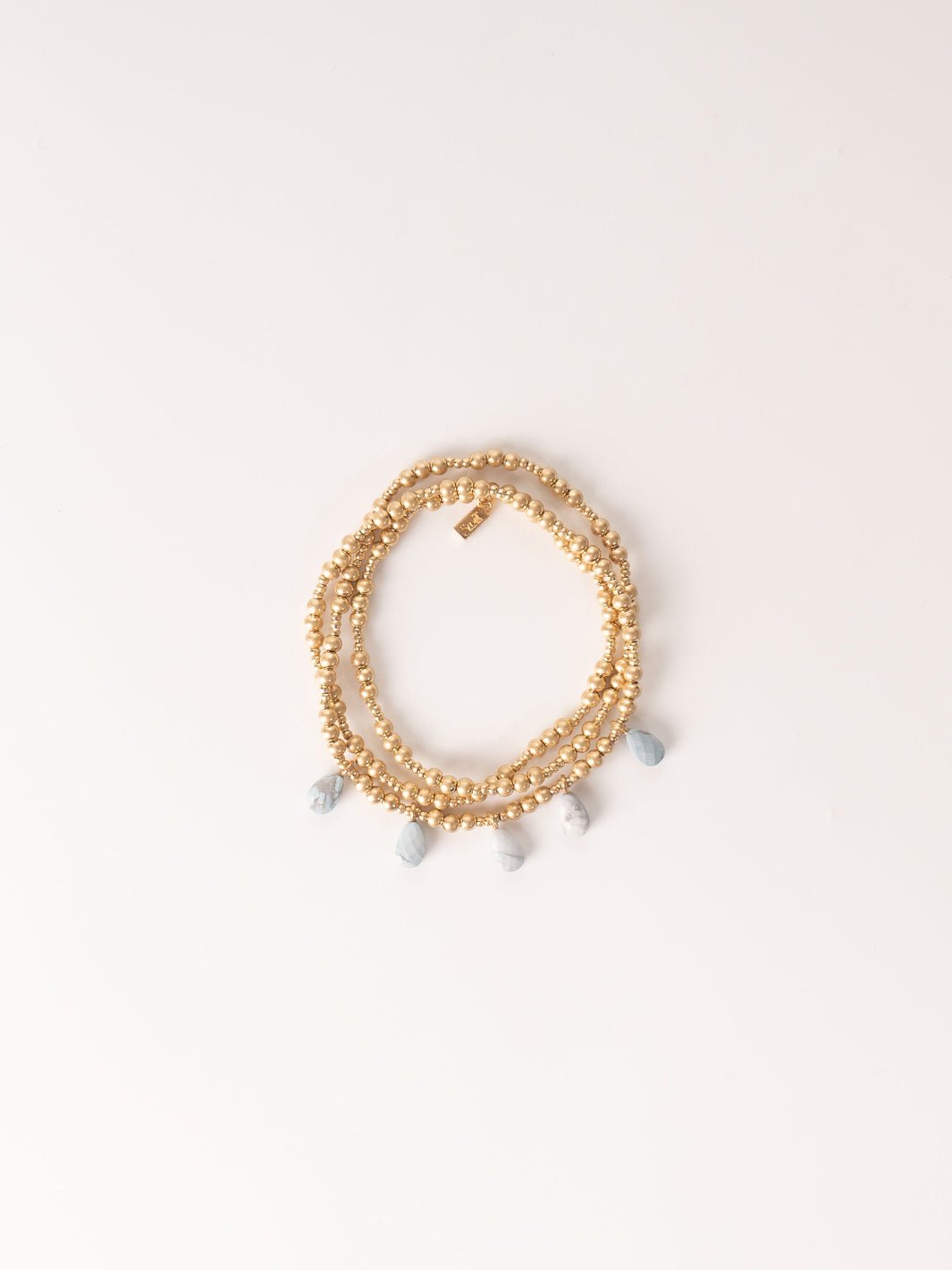 Howlite & Gold Metal Wrap Bracelet - Heyday