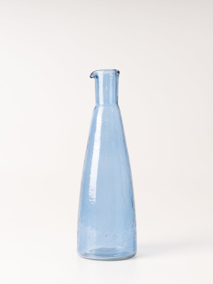 Indigo Hammered Glass Carafe - Heyday