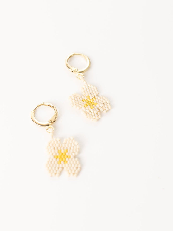 Ivory Blossom Flower Earrings - Heyday