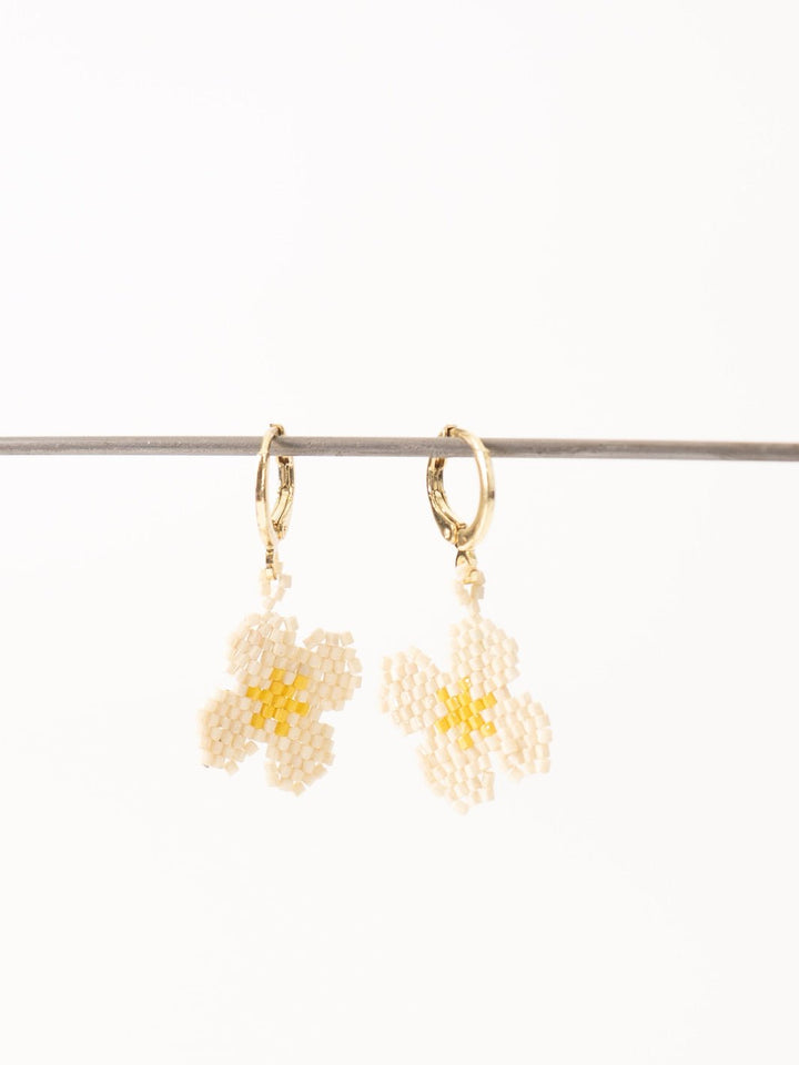 Ivory Blossom Flower Earrings - Heyday