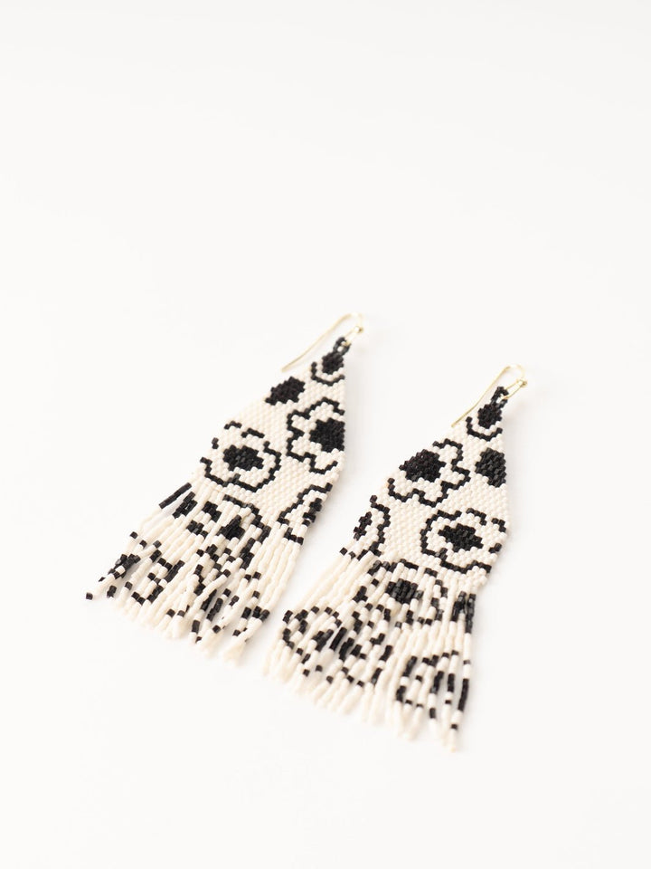 Ivory Delilah Poppy Beaded Fringe Earrings - Heyday