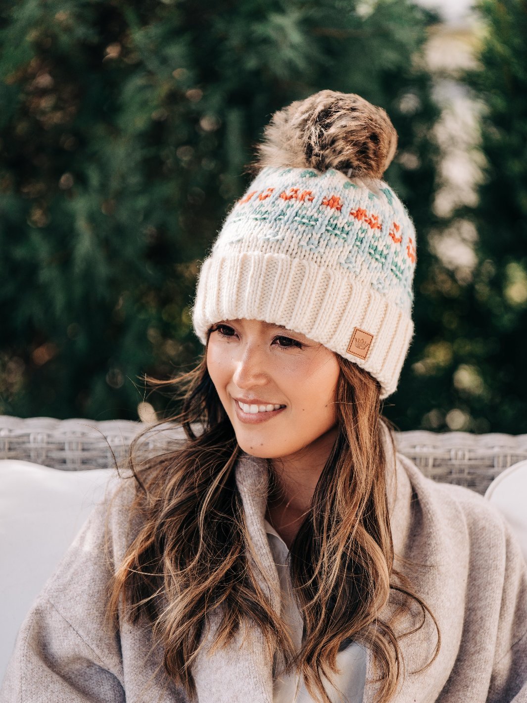 Ivory Fair Isle Lined Beanie - Heyday