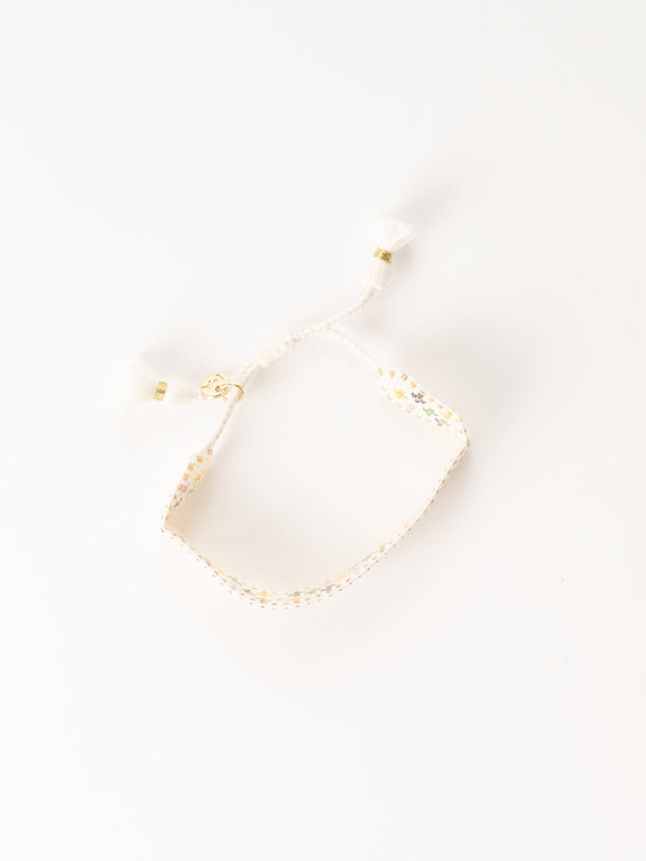 Ivory Gabby Floral Adjustable Bracelet - Heyday