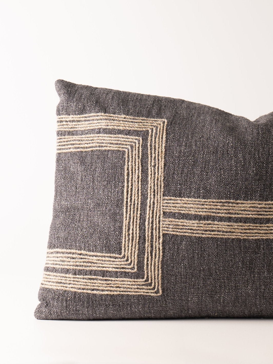 Jute Embroidered Pillow - Heyday