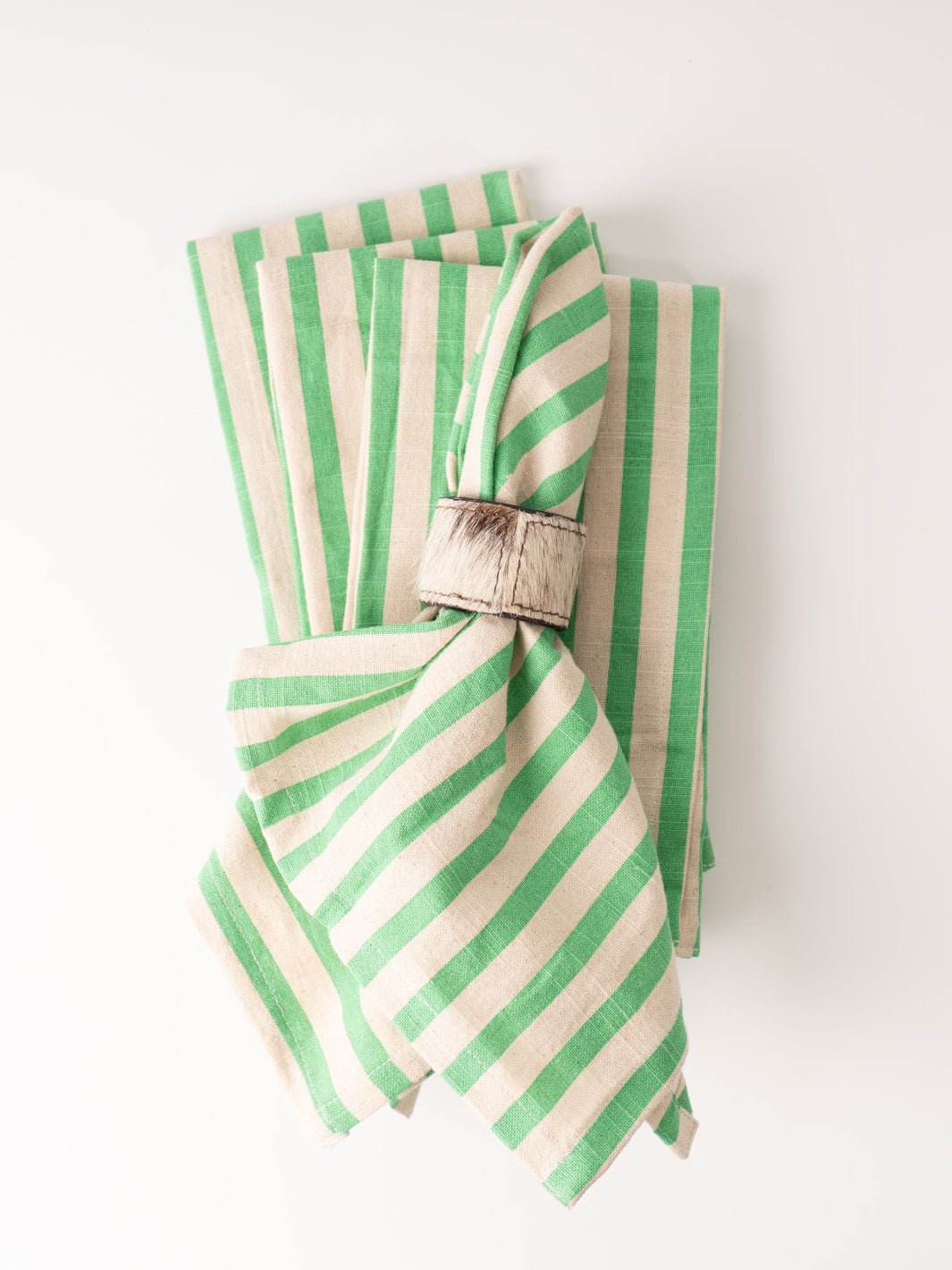 Kelly Green Strip Napkin Set - Heyday