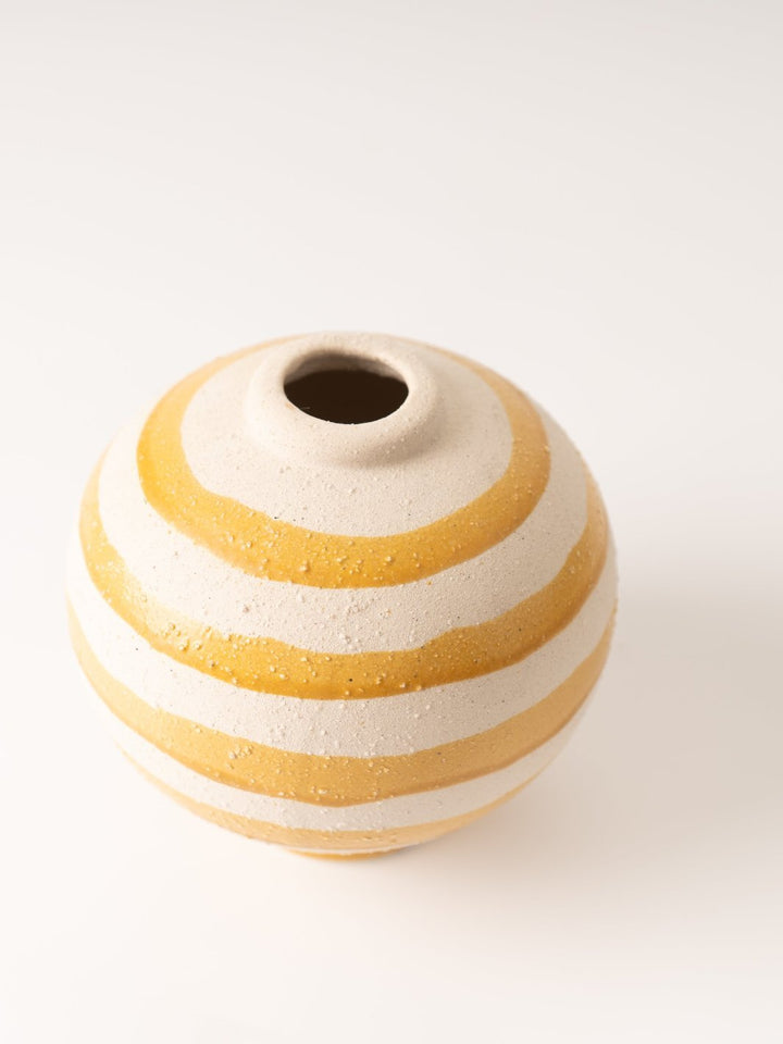 Large Coarse Stripe Stoneware Vase - Heyday