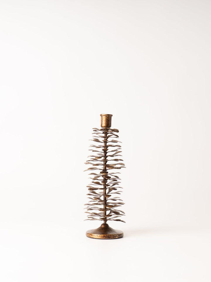 Large Metal Pinecone Taper Holder - Heyday