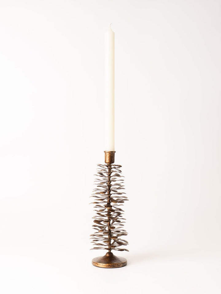 Large Metal Pinecone Taper Holder - Heyday