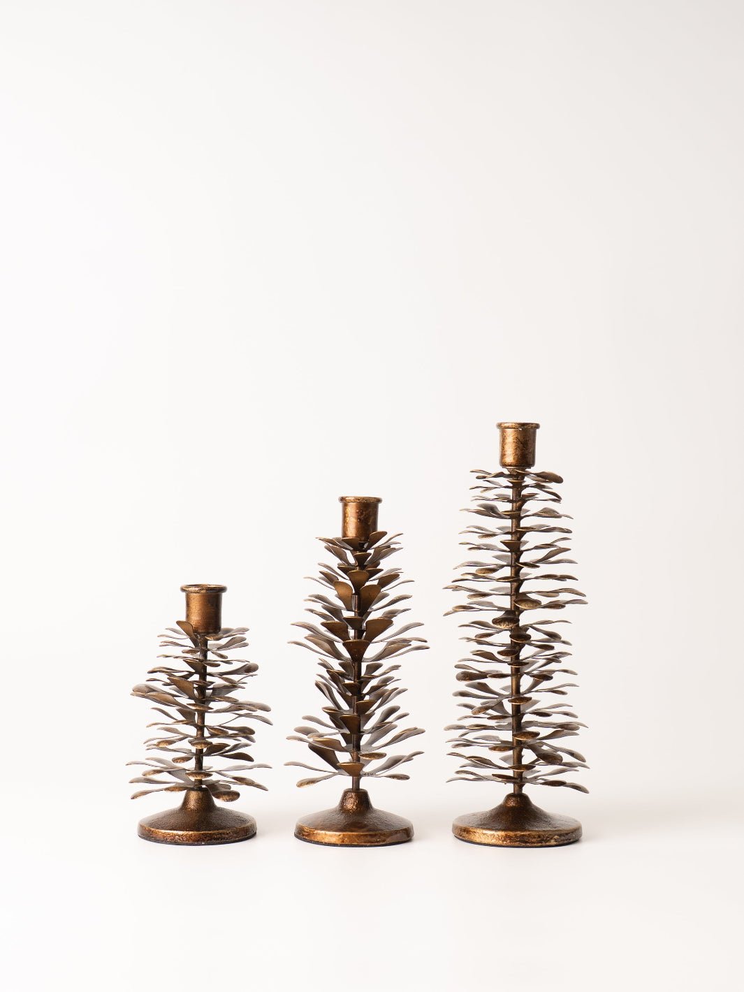 Large Metal Pinecone Taper Holder - Heyday