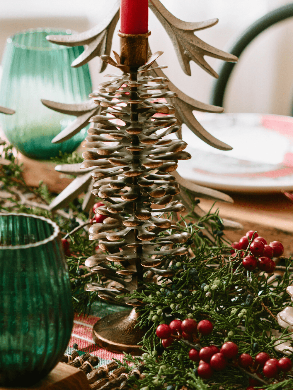 Large Metal Pinecone Taper Holder - Heyday