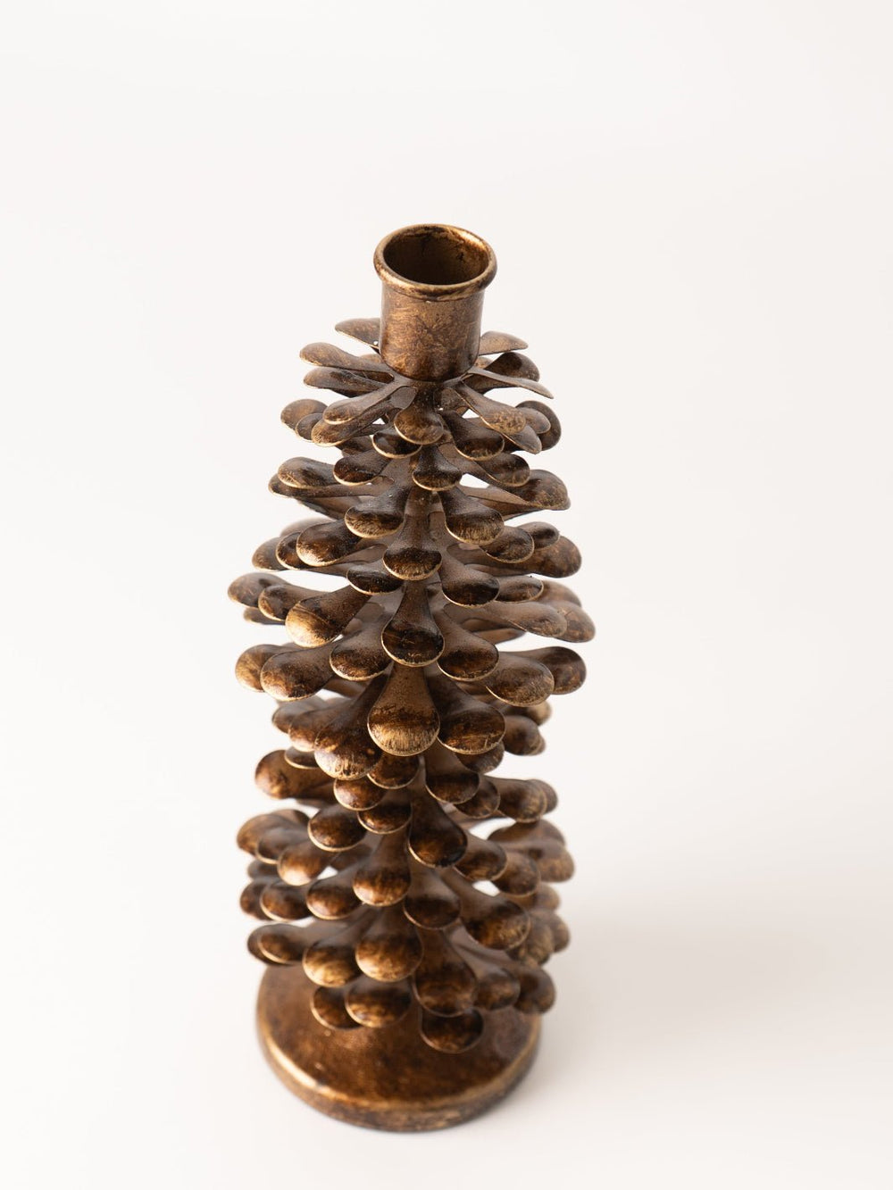 Large Metal Pinecone Taper Holder - Heyday