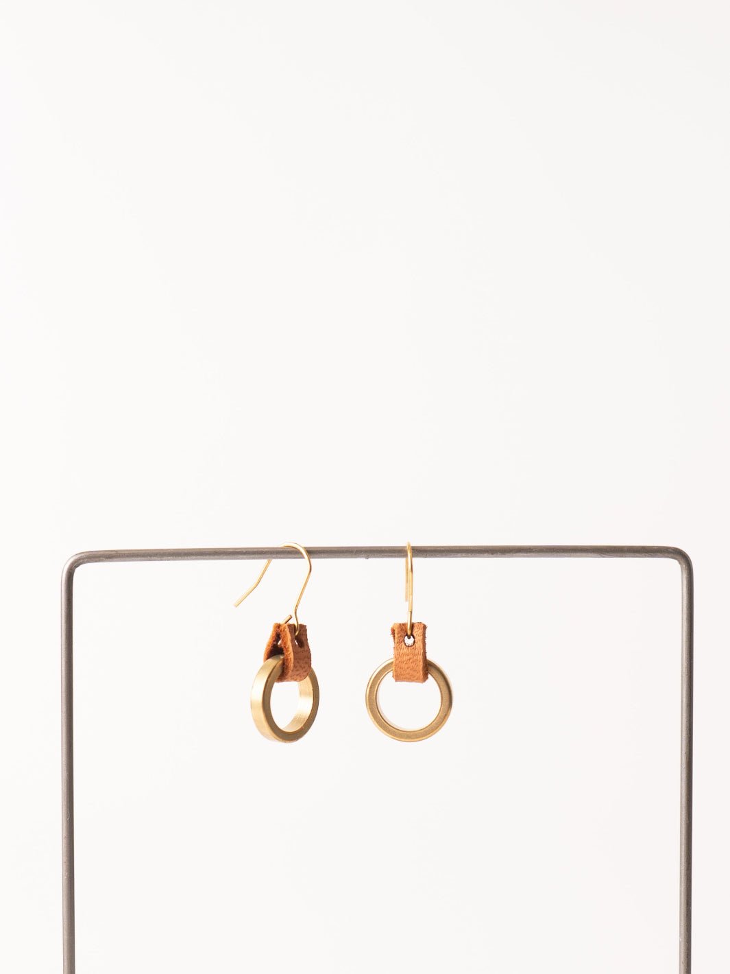Leather Brass Simplicity Earrings - Heyday