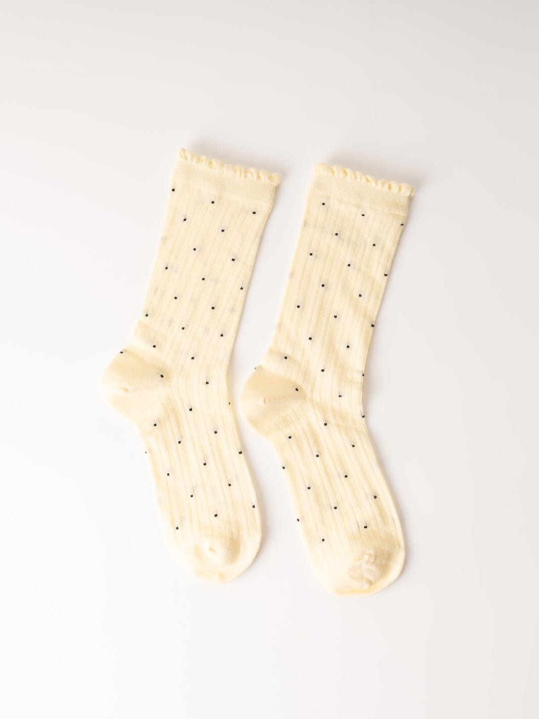 Lemon Frill Edge Mini Polka Dot Socks - Heyday