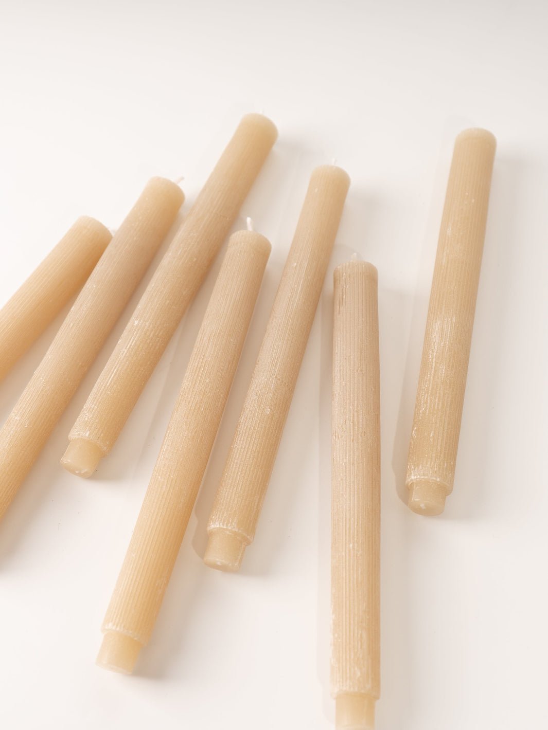 Light Brown Pleated Taper Candle - Heyday