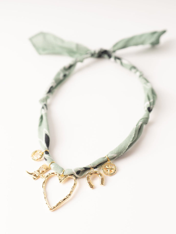 Light Green Bandana Charm Necklace - Heyday