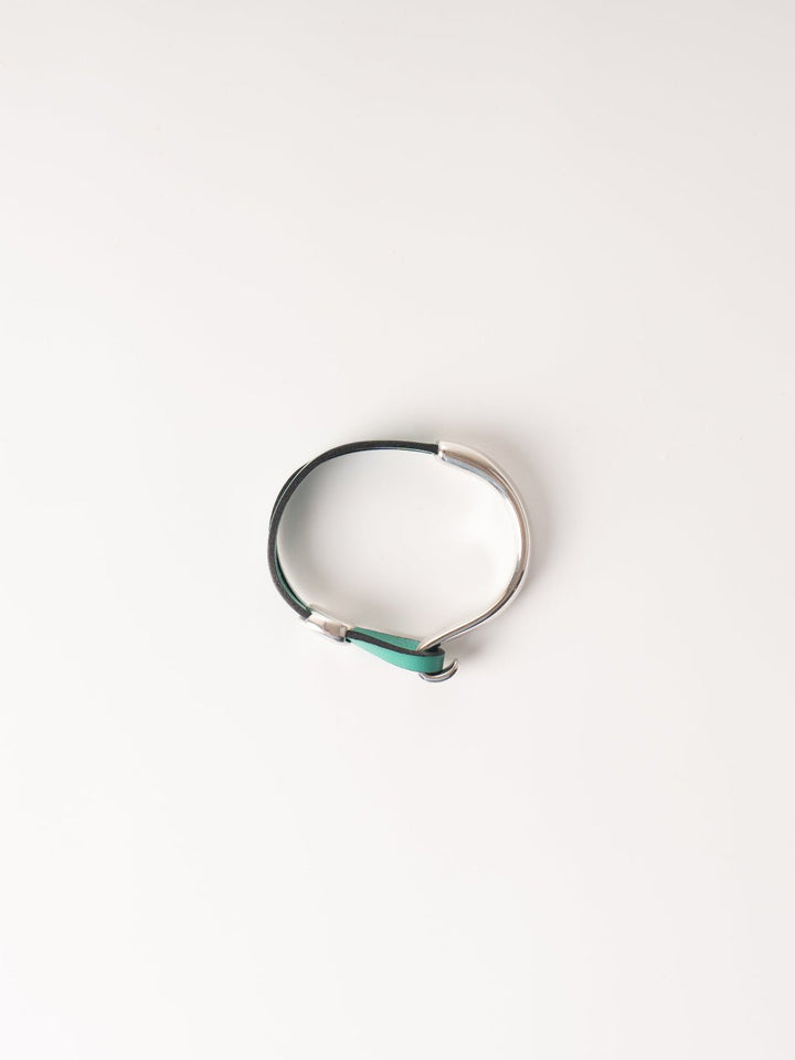 Light Turquoise Hammered Round Cuff Bracelet - Heyday