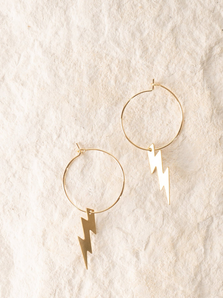 Lightning Bolt Hoop Earrings - Heyday