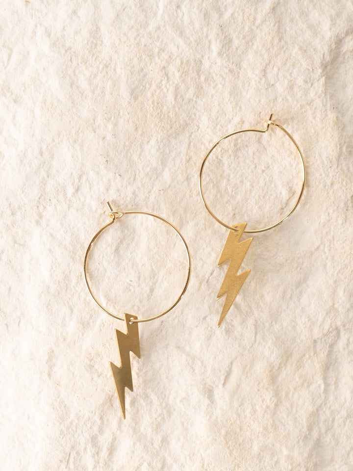 Lightning Bolt Hoop Earrings - Heyday