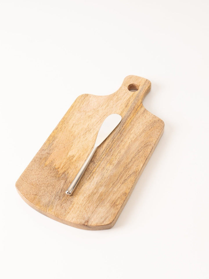 Mango Wood Cutting Board with Handle and Knife - Heyday