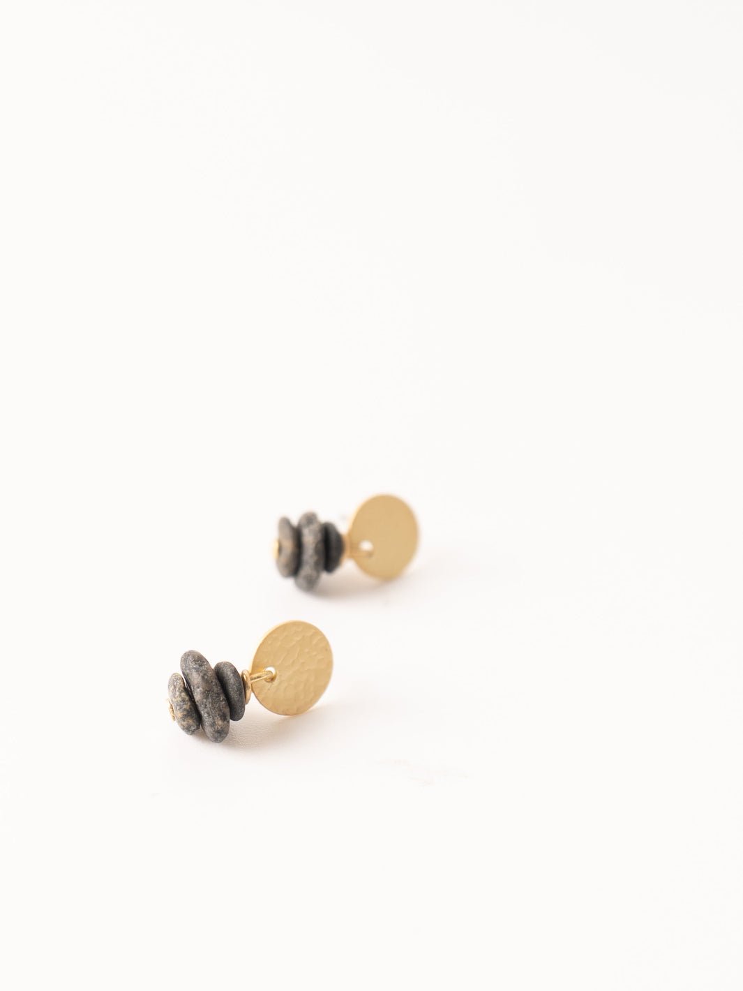 Matte Gold Pebble Stack Earrings - Heyday