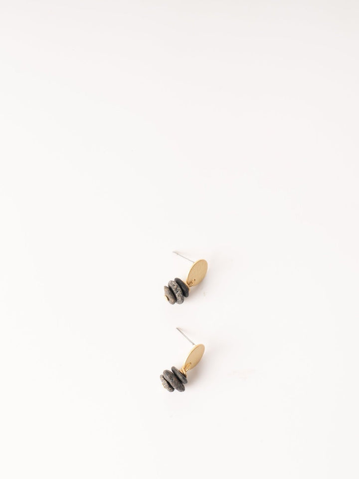 Matte Gold Pebble Stack Earrings - Heyday