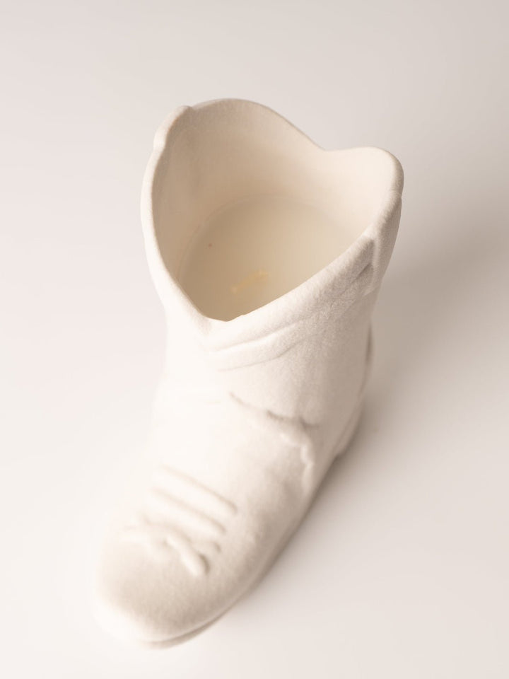 Matte White Nashville Boot Candle - Heyday