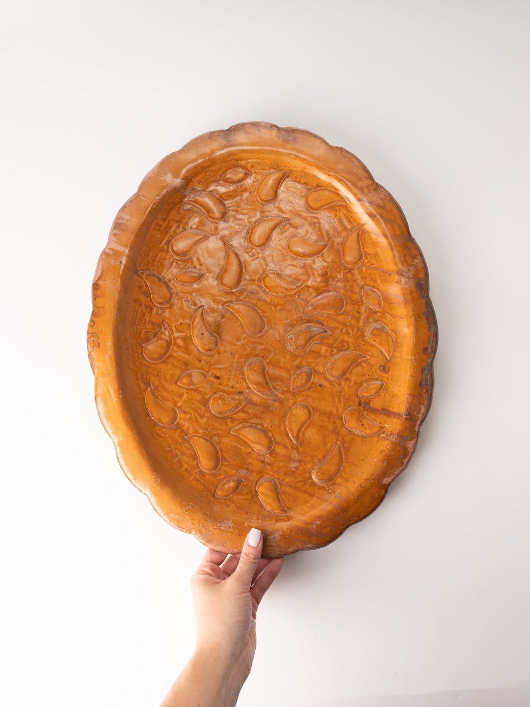 Medium Embossed Metal Scalloped Tray - Heyday