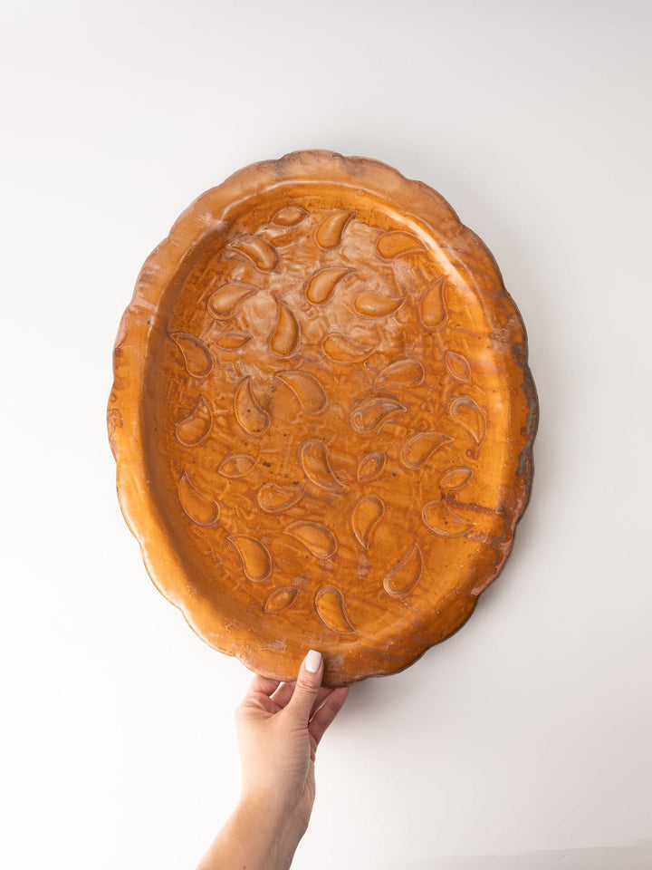 Medium Embossed Metal Scalloped Tray - Heyday
