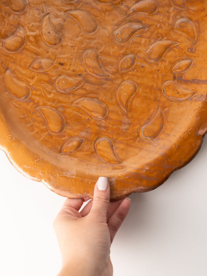 Medium Embossed Metal Scalloped Tray - Heyday