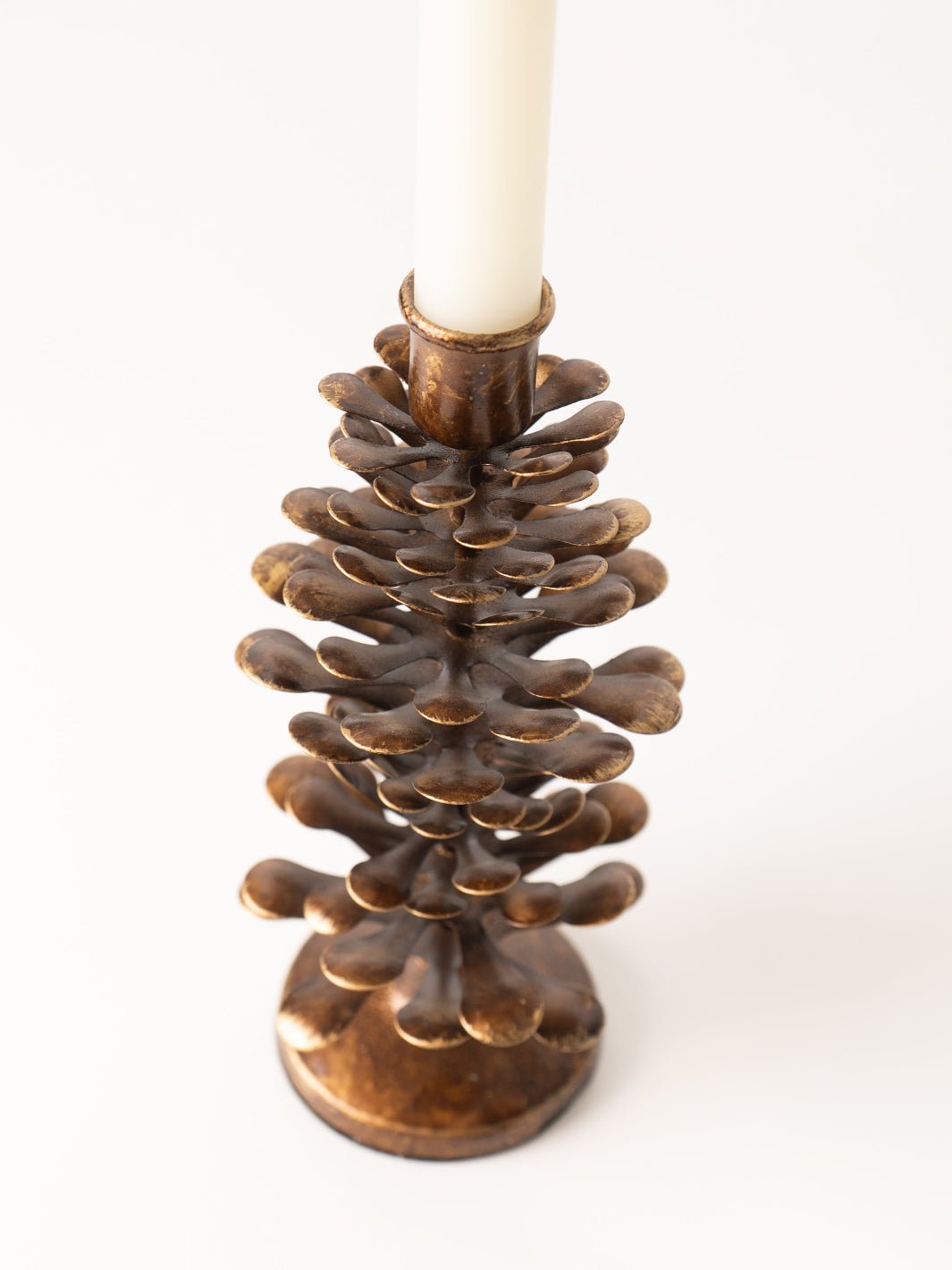 Medium Metal Pinecone Taper Holder - Heyday