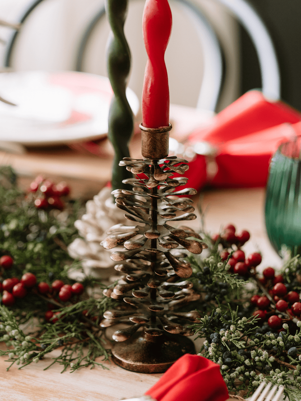 Medium Metal Pinecone Taper Holder - Heyday