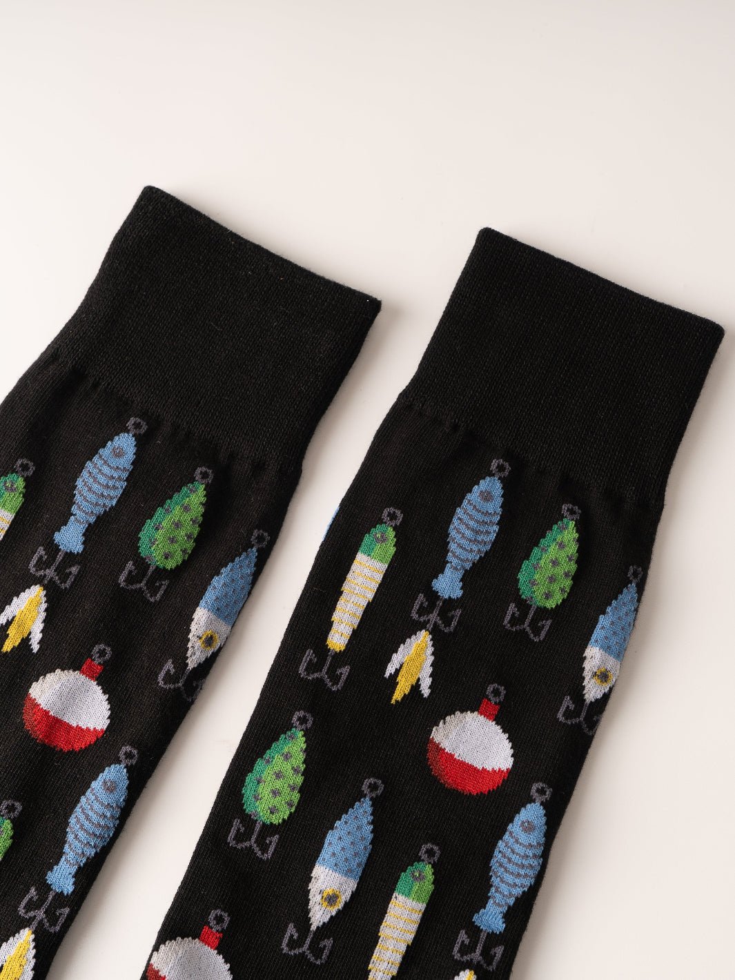Men's Black Fishing Lures Socks - Heyday