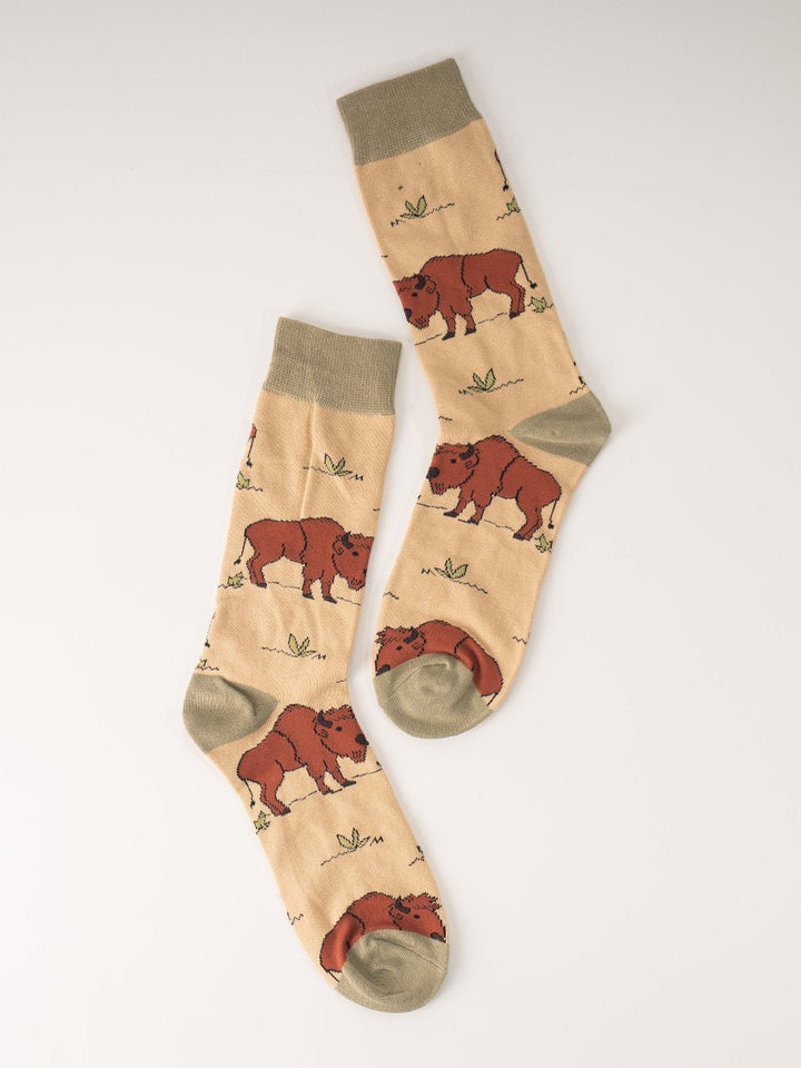 Men's Brown Buffalo Socks - Heyday