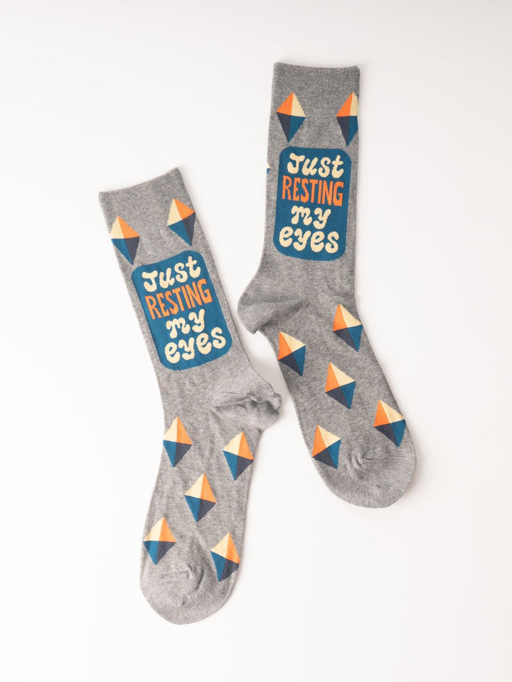 Men's Just Resting My Eyes Crew Socks - Heyday