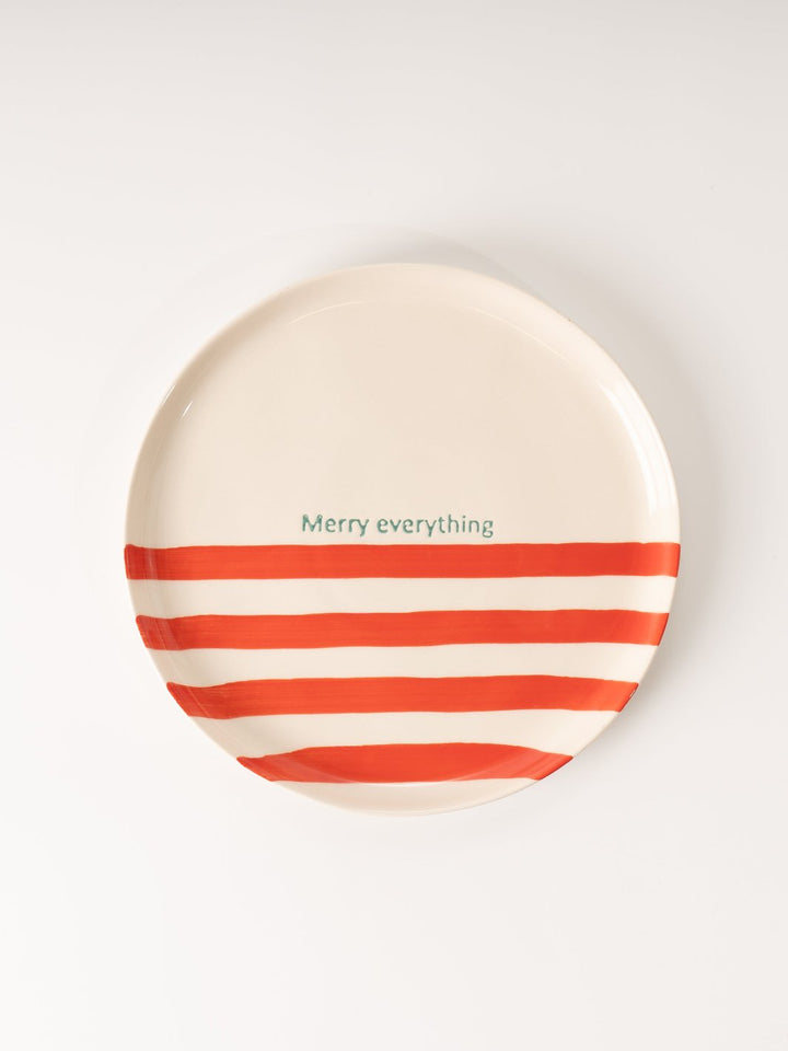 Merry Everything Red Stripe Plate - Heyday