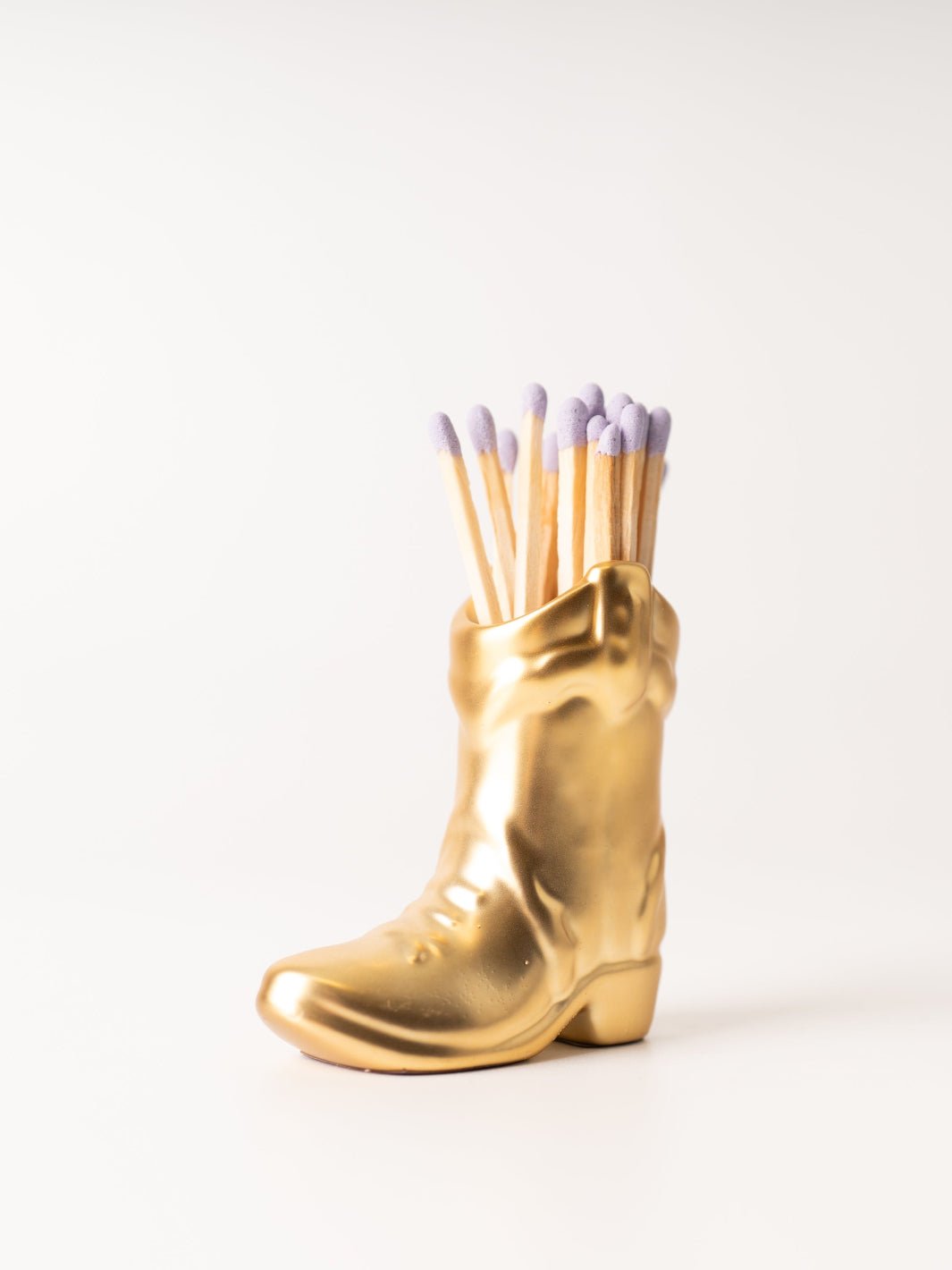 Metallic Gold Cowboy Boot Match Holder - Heyday