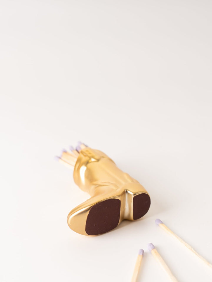 Metallic Gold Cowboy Boot Match Holder - Heyday